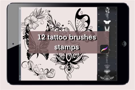 free procreate tattoo stamps|More.